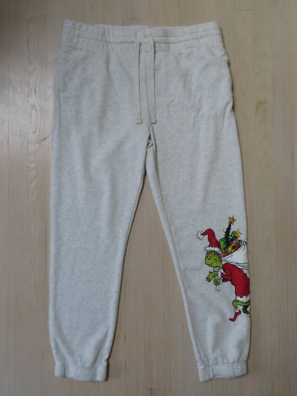 The Grinch Christmas Sweat Pants Joggers Cream size XL